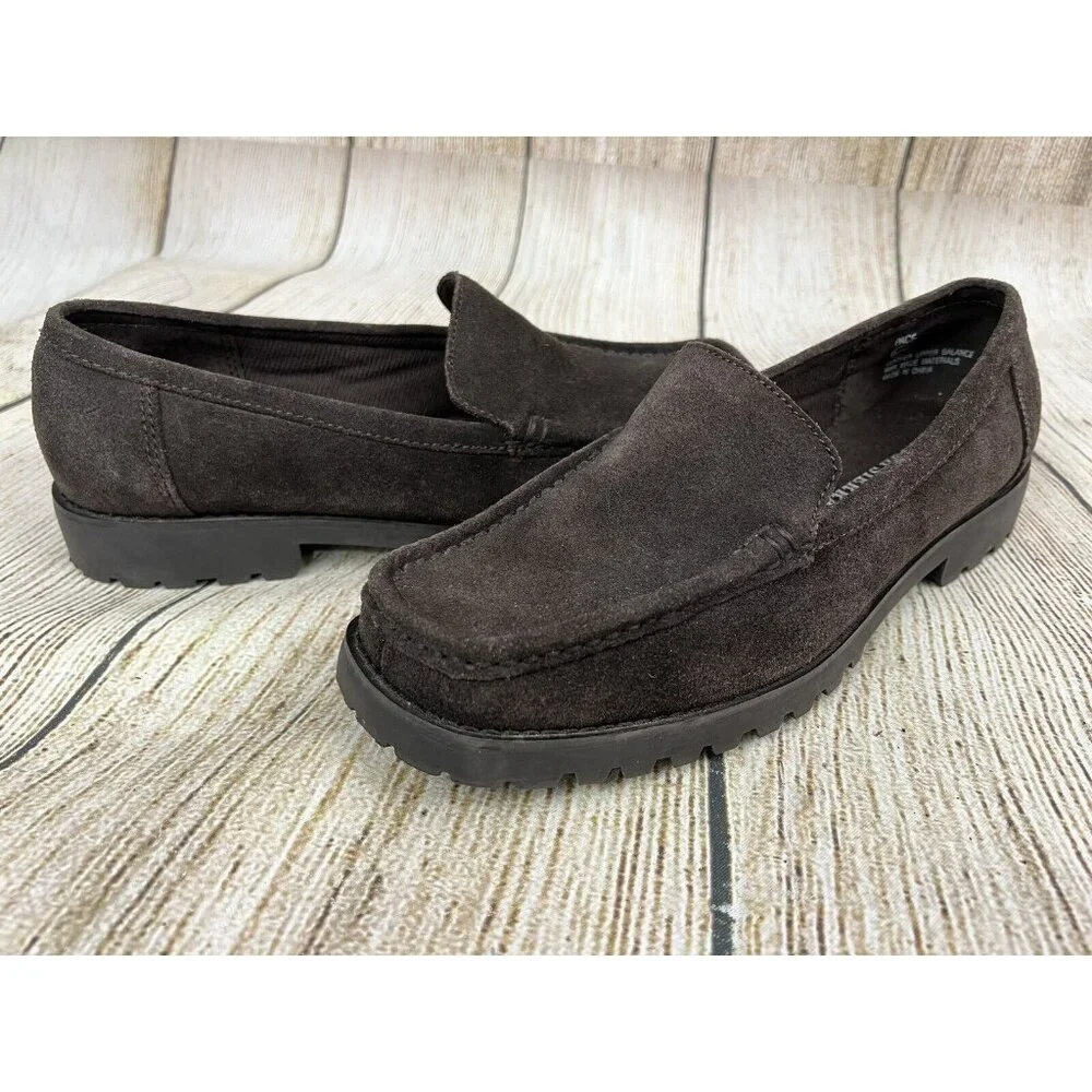 High Sierra Suede Women Loafers Moccasin 8.5M Chocolate Brown Casual Comfort‎